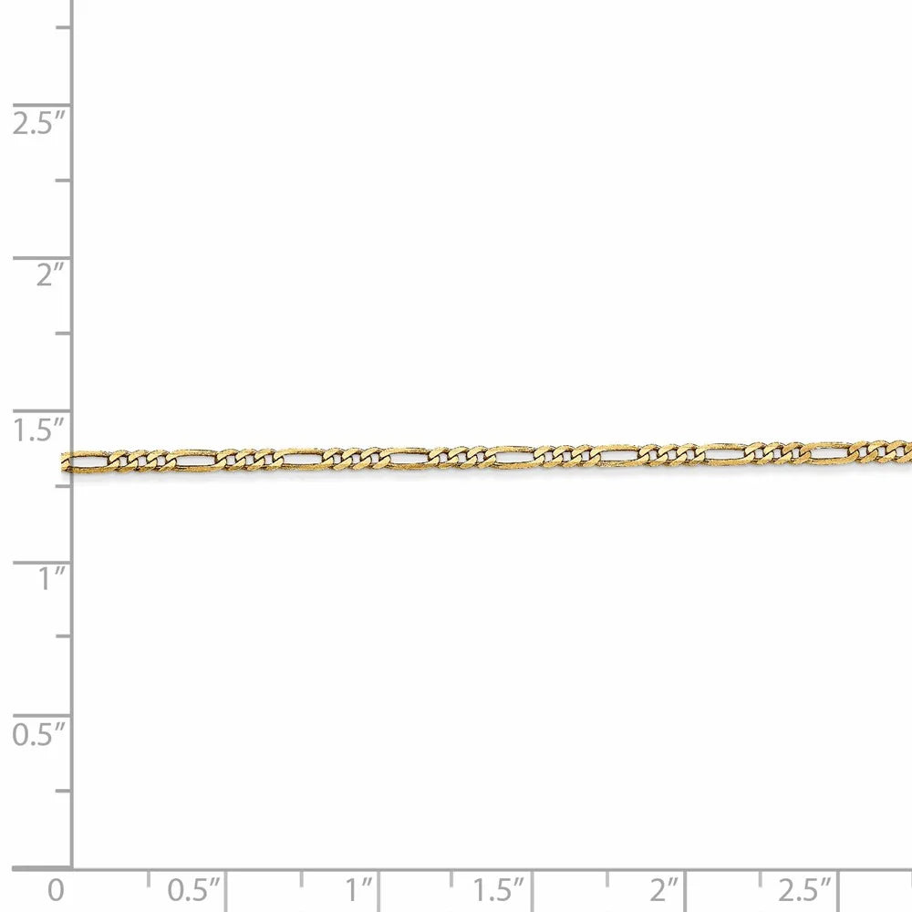 14kt Yellow Gold 1.8mm Flat Figaro Chain 20 inch Lobster Clasp N88579