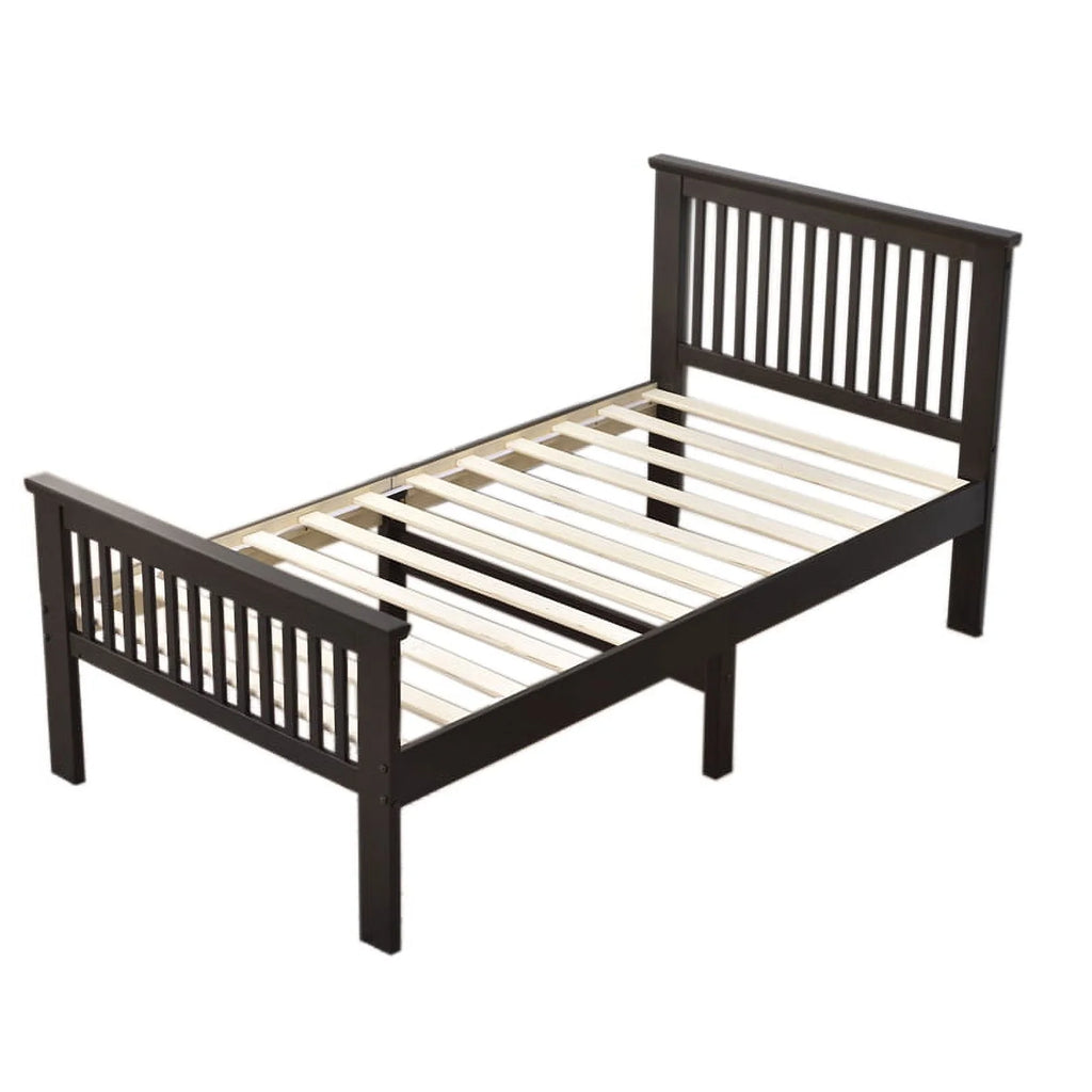 2-Piece Set with Double Sliding Door Wardrobe & Twin Bed W65670