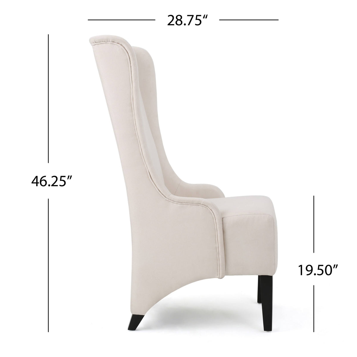 Beige High-Back Fabric Dining Chair C5028
