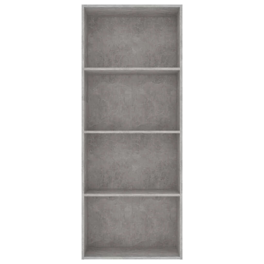 4-Tier Book Cabinet Concrete Gray Chipboard O639
