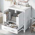 30" White Bathroom Vanity with Sink N912