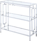 3-Tier Bookcase with Clear Glass and Chrome Frame Z748