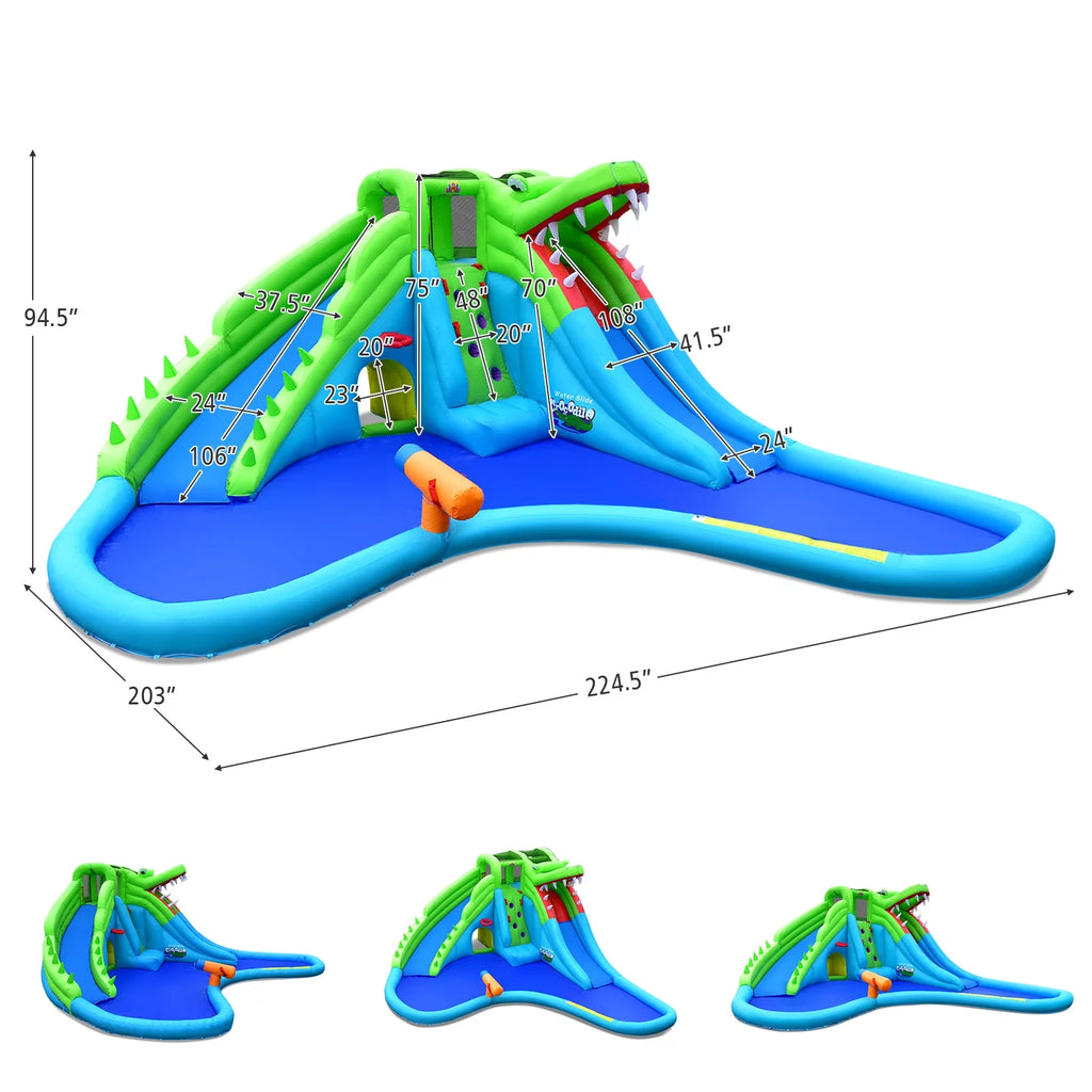Inflatable Crocodile Water Slide Park with Pool L95665