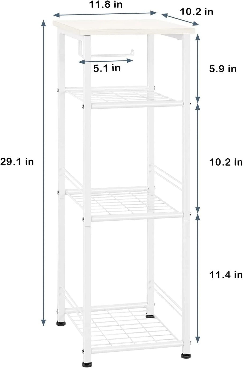 White 4 Tier Bathroom Storage Shelf H57185