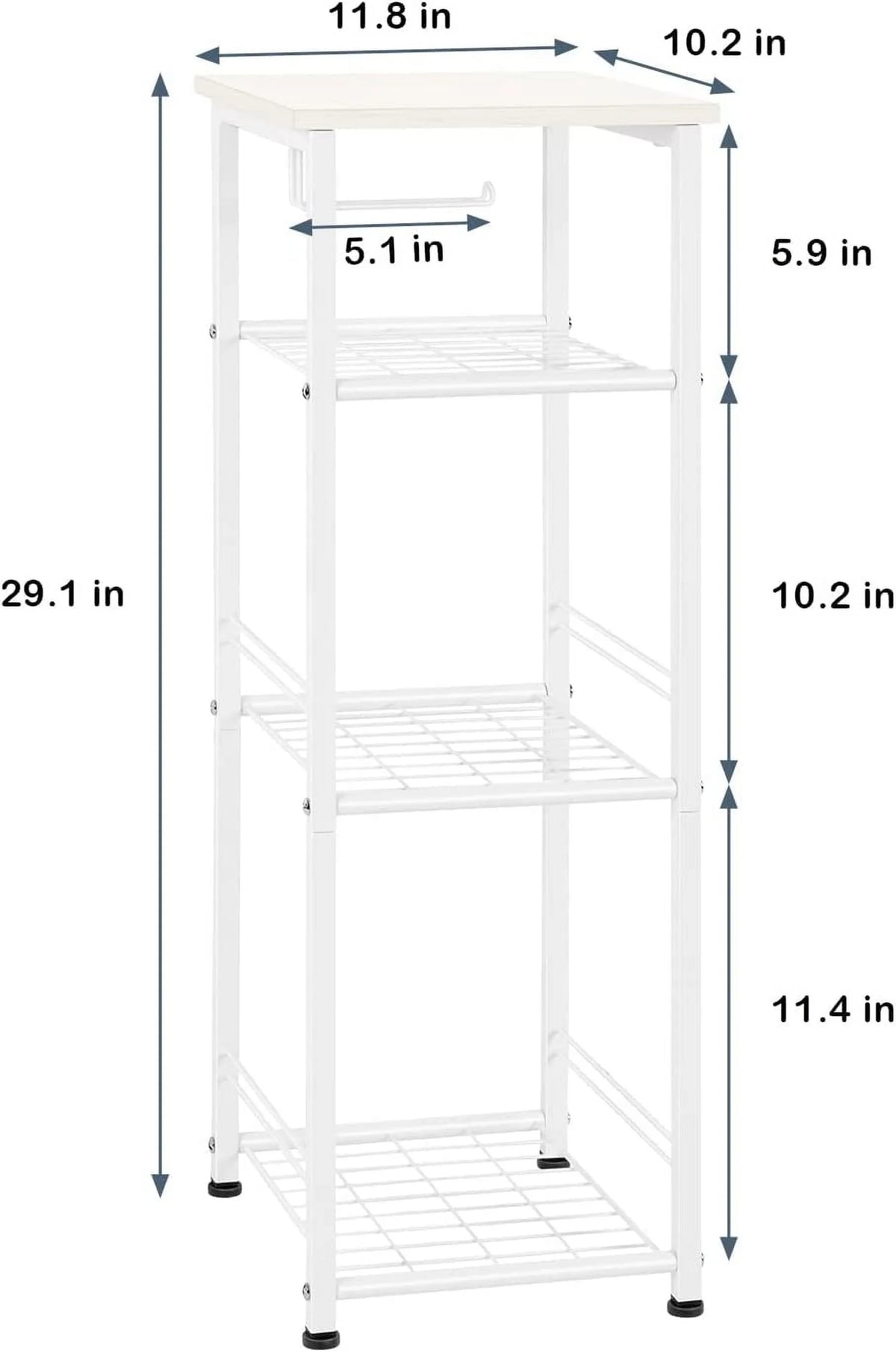 White 4 Tier Bathroom Storage Shelf H57185