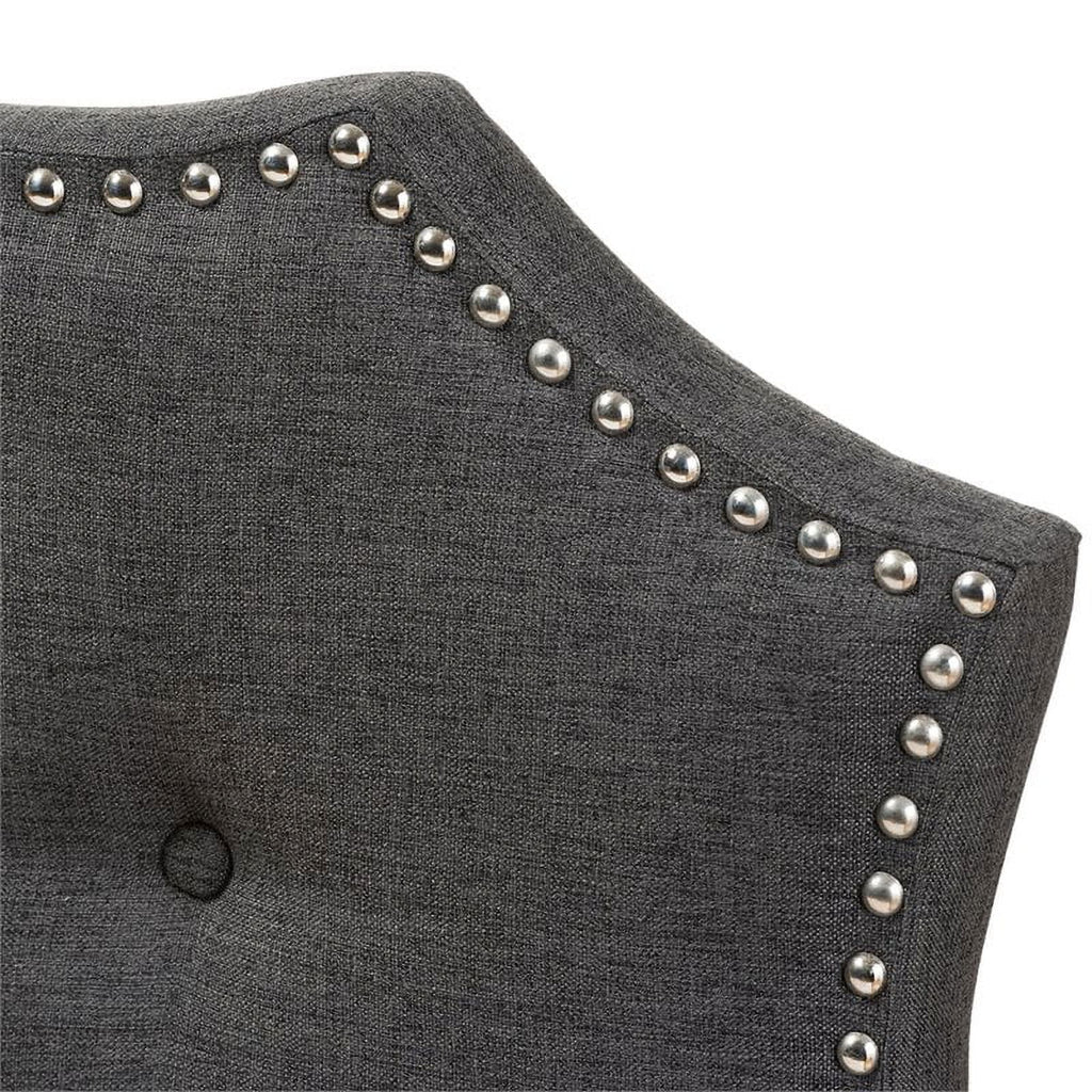 Gray Tufted Fabric King Panel Headboard V184