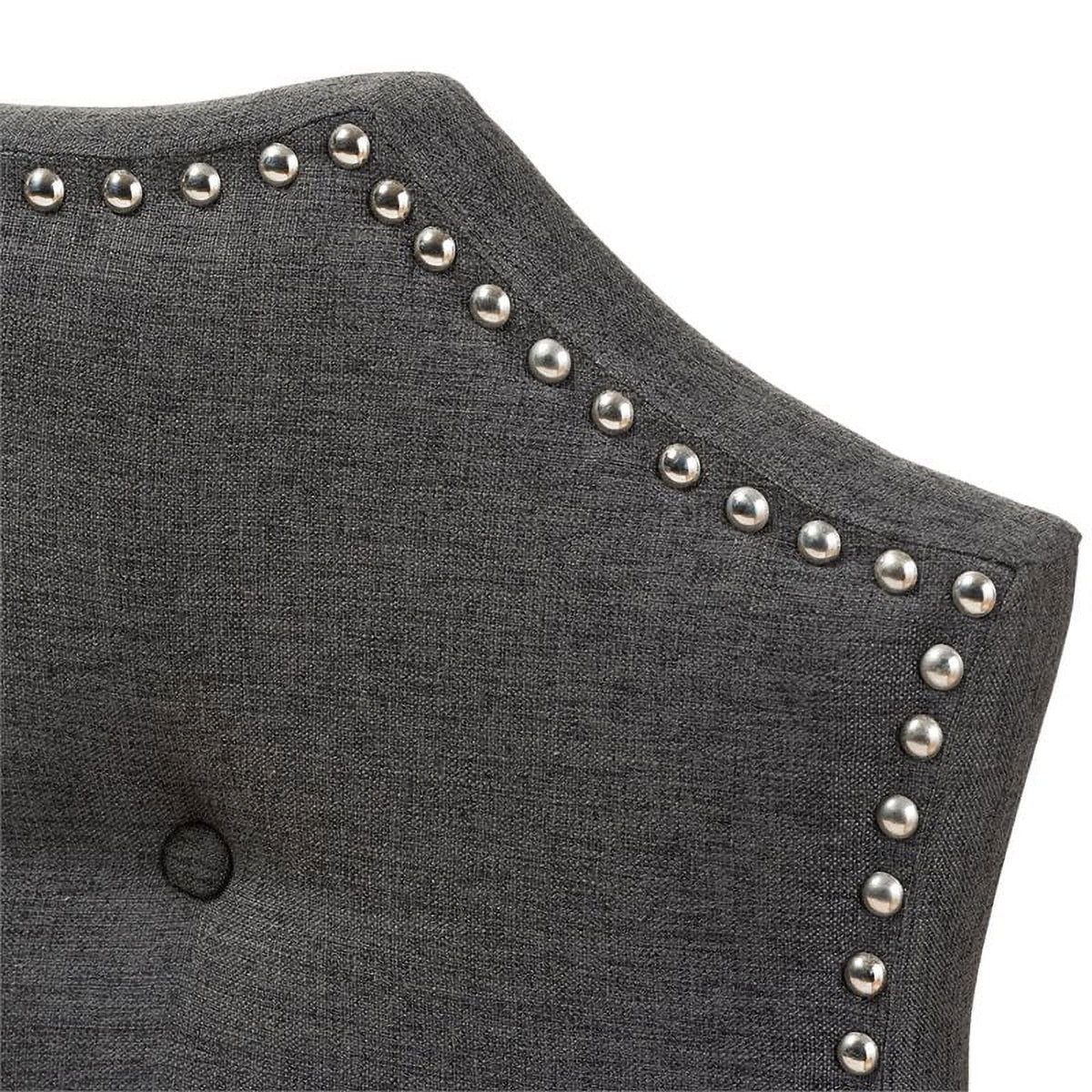 Gray Tufted Fabric King Panel Headboard V184
