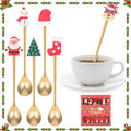 6 Pcs Golden Stainless Steel Coffee Spoons Set M268990