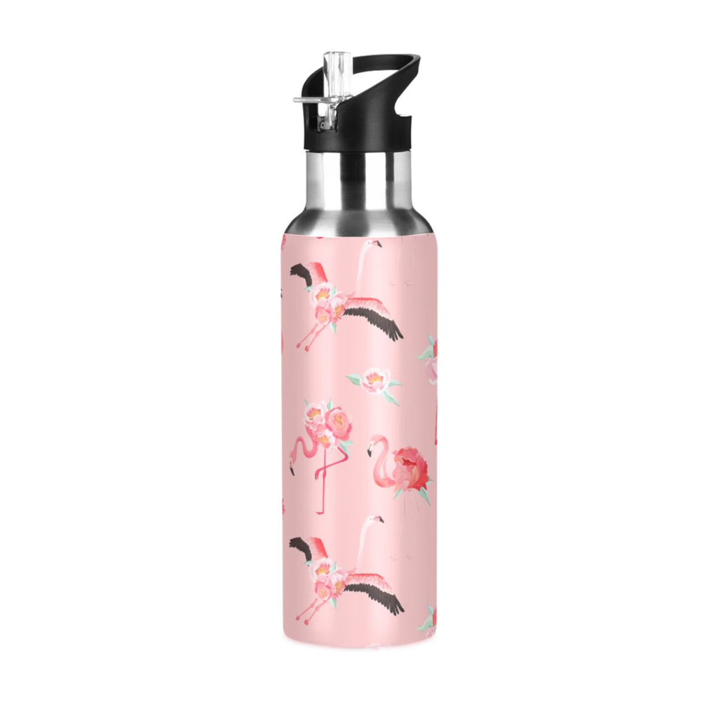 Pink Insulated Stainless Steel Water Bottle with Straw Lid 20 oz L5429