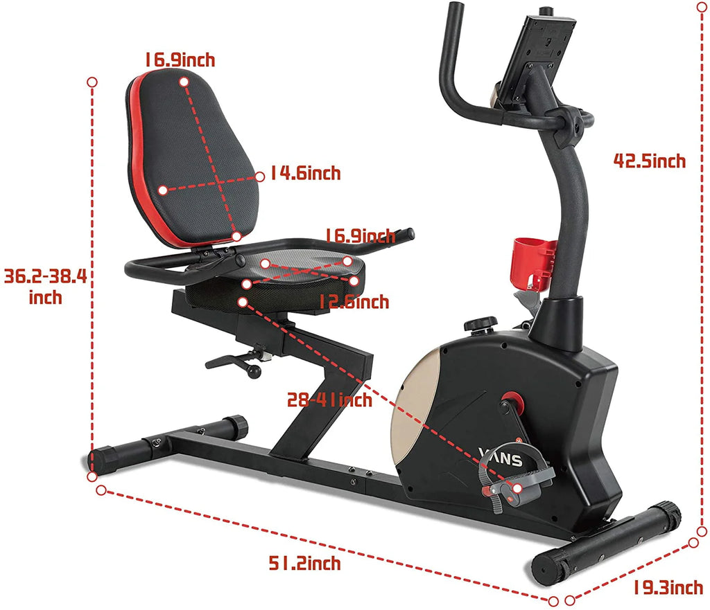 Recumbent Exercise Bike 400 lbs. Weight Capacity Magnetic Resistance U874777