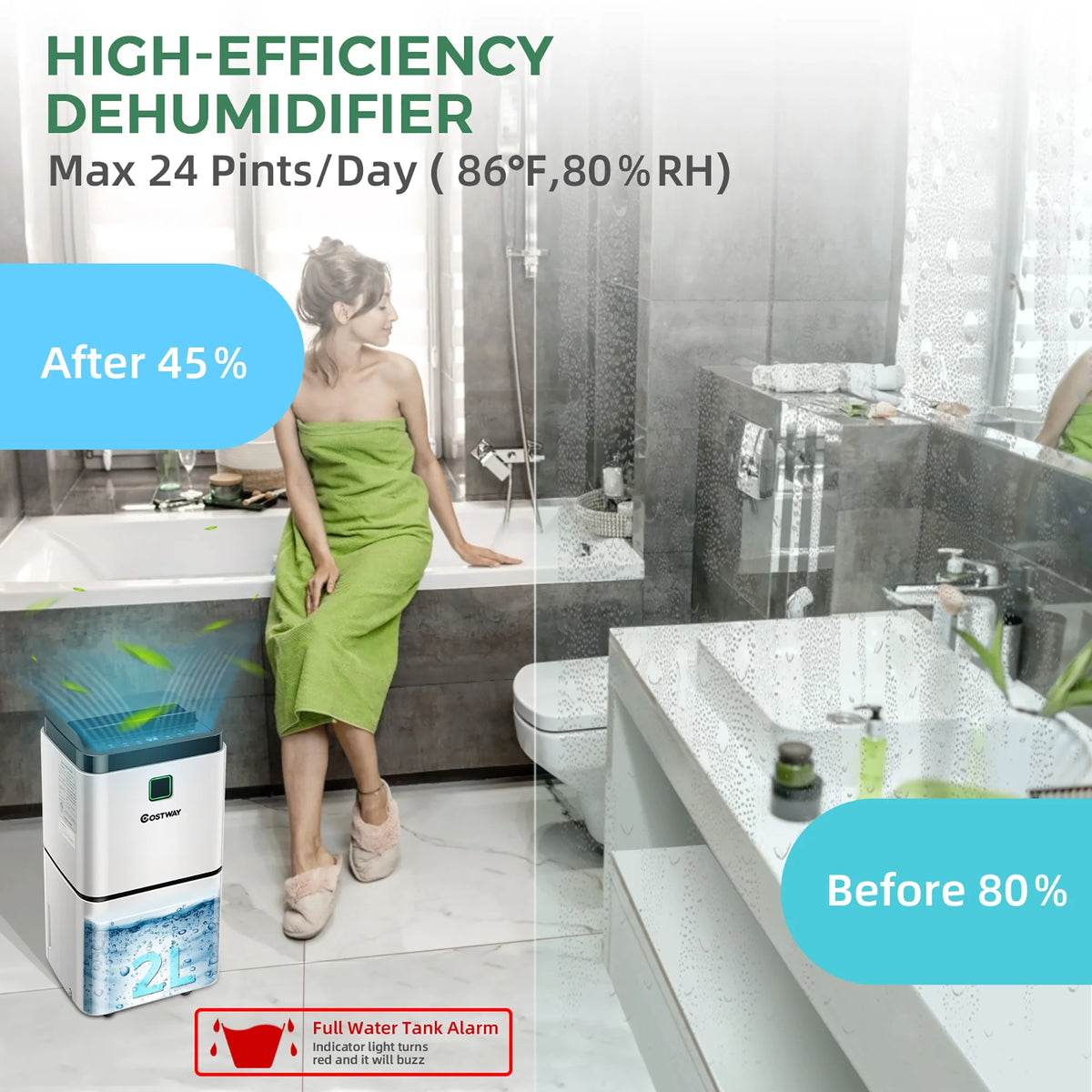 24 Pints Dehumidifier W8789