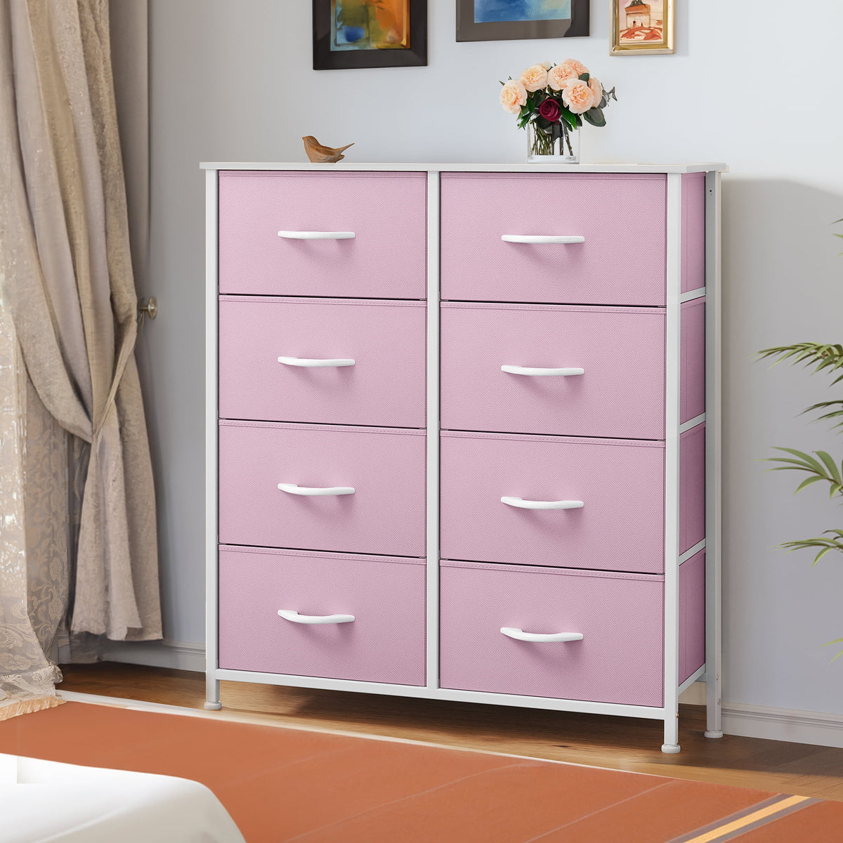 Black 8 Drawer Fabric Dresser Z29530