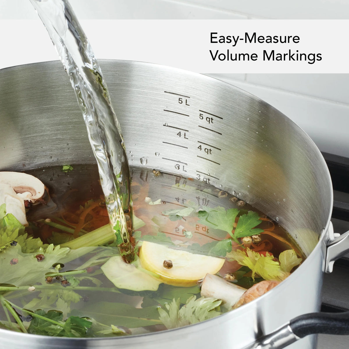 10 Pieces Brushed Stainless Steel Cookware Set F957915