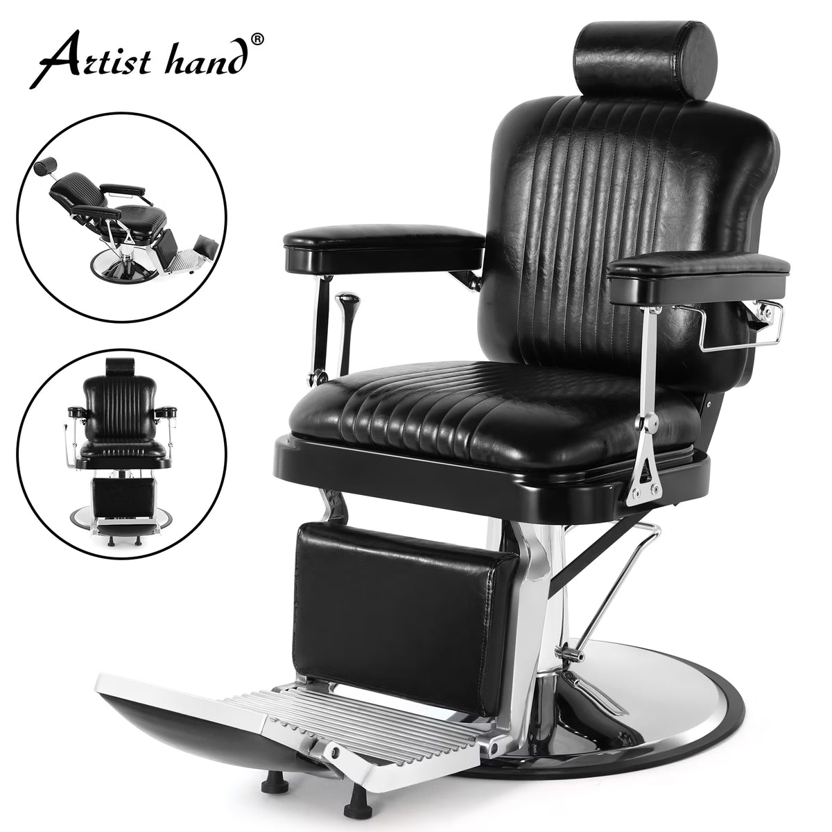 Black Hydraulic Recliner Barber Chair L998