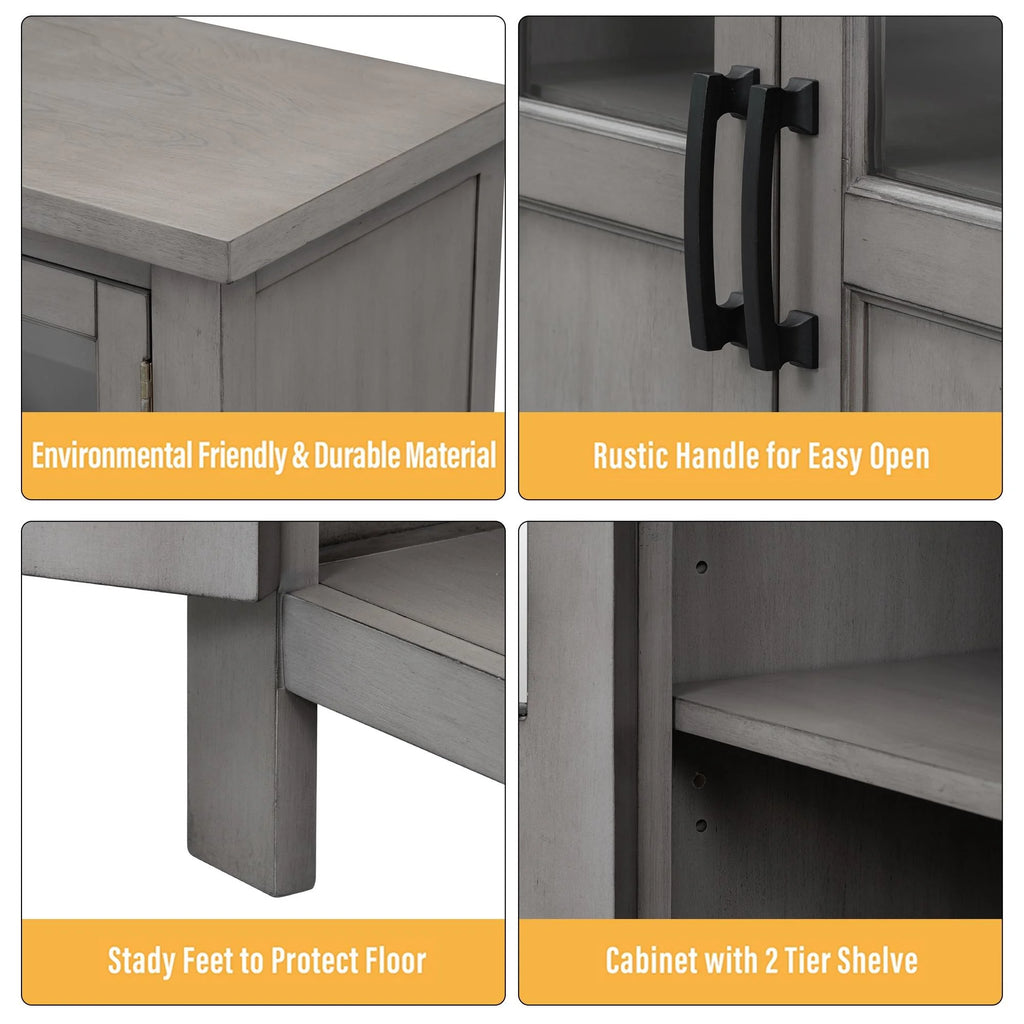 Buffet Cabinet with 4 Doors and Adjustable Shelves F761955