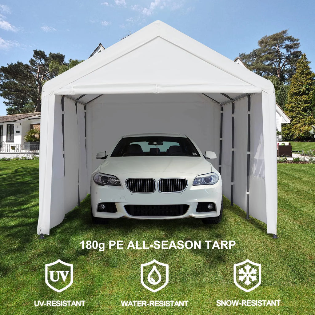 12'x20' Heavy Duty Carport with Removable Sidewalls & Doors Y1648