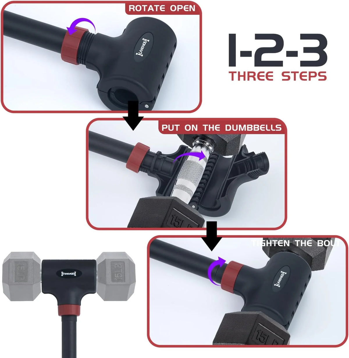 Adjustable Dumbbell Barbell Converter K5636