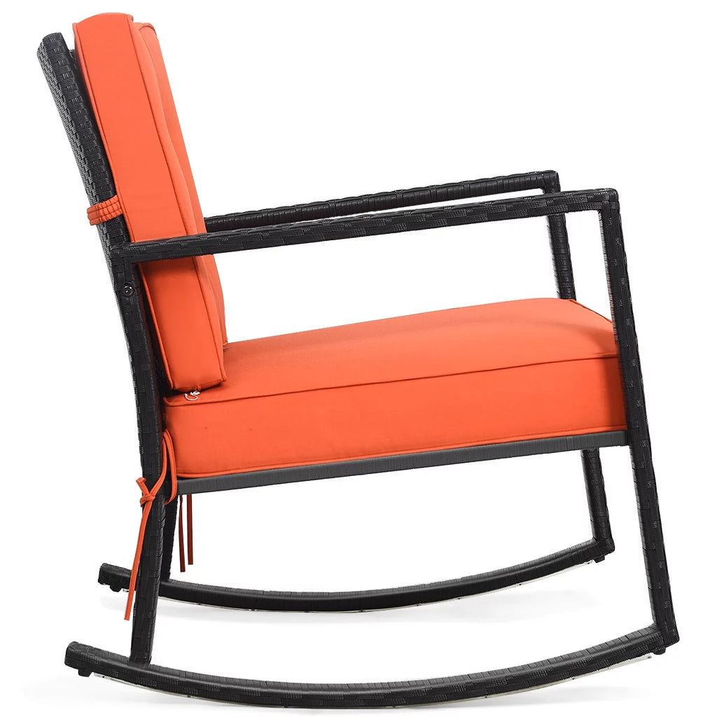 Outdoor Wicker Rocking Chair with Cushion T9949