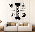 Vinyl Wall Decal Grooming Pets Beauty Salon Animals Stickers Large Decor White C98641