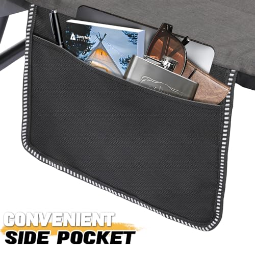 Black Set of 2 Adjustable Reclining Camping Bed with Carry Bag L63107