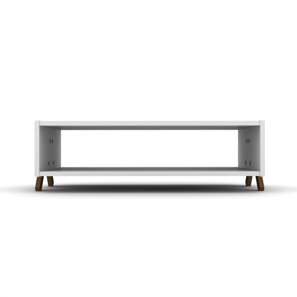 Cross Legs Wooden Rectangular Coffee Table with Interior Shelving Q138769