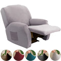 Velvet Stretch Recliner Chair Slipcover with Side Pocket H2489