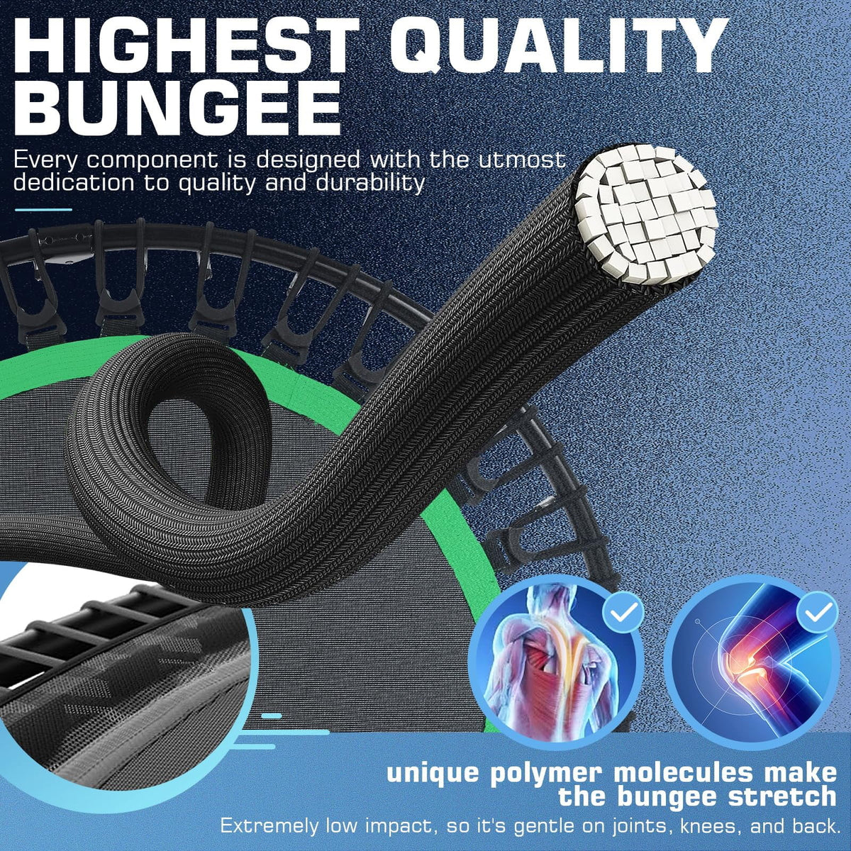 40 Foldable Mini Trampoline with Bungees M7276