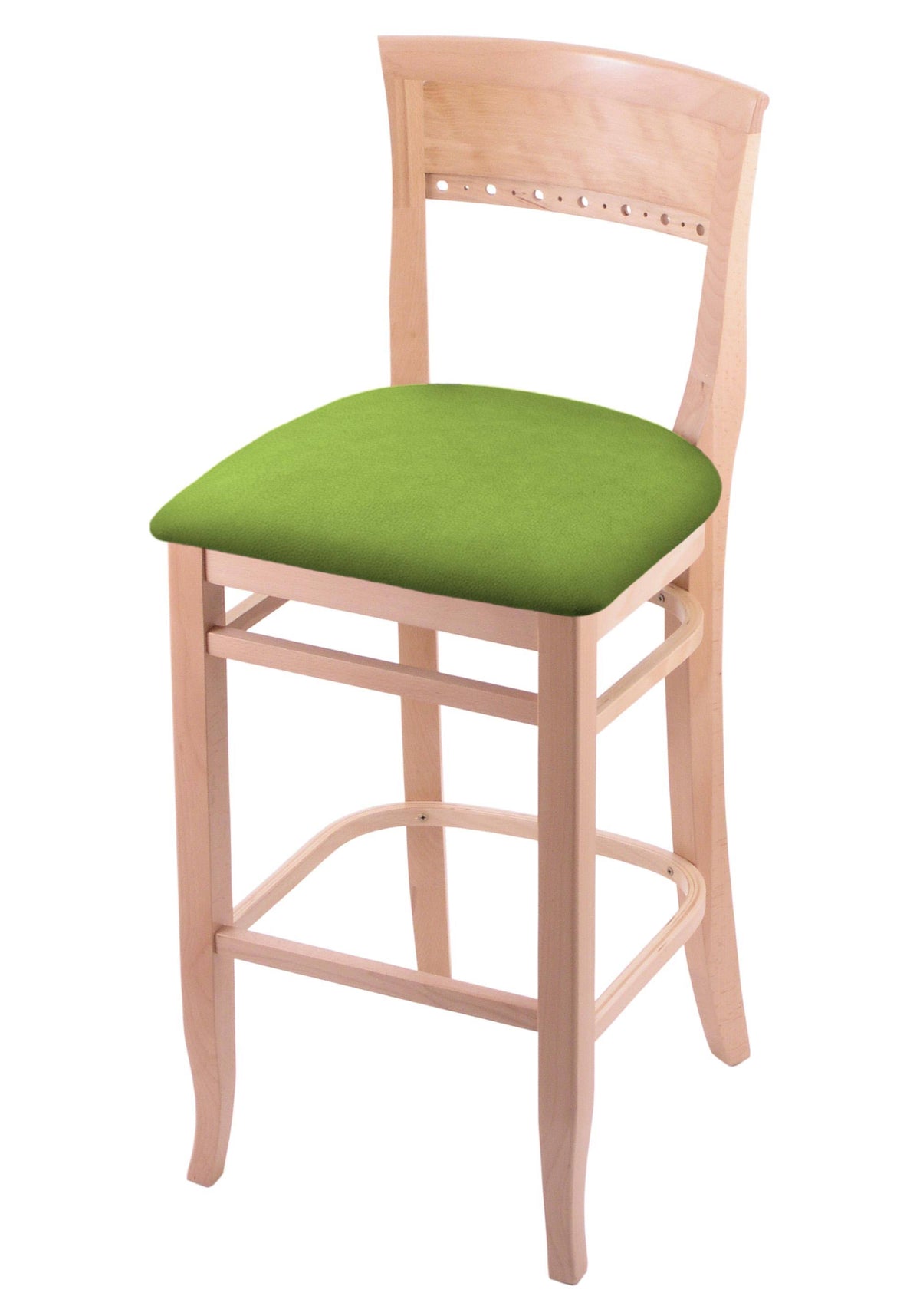 30x22 Bar Stool with Natural Finish and Canter Kiwi Green Seat H808510