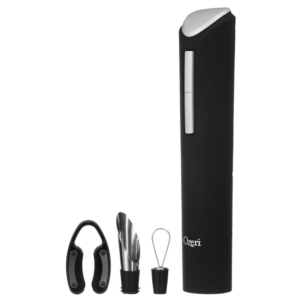 Electric Wine Bottle Opener with Wine Pourer, Stopper, Foil Cutter and Recharging Stand N8801