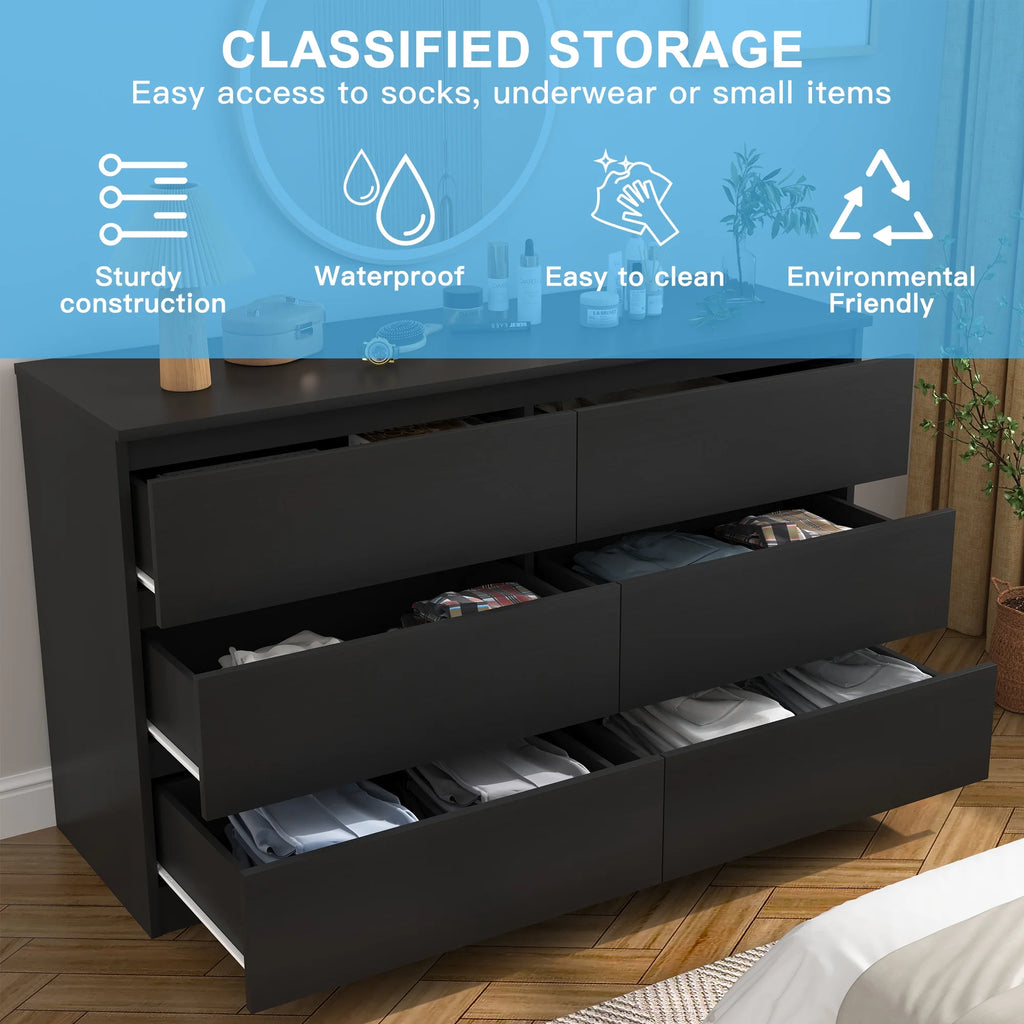 White 6 Drawer Dresser J785930