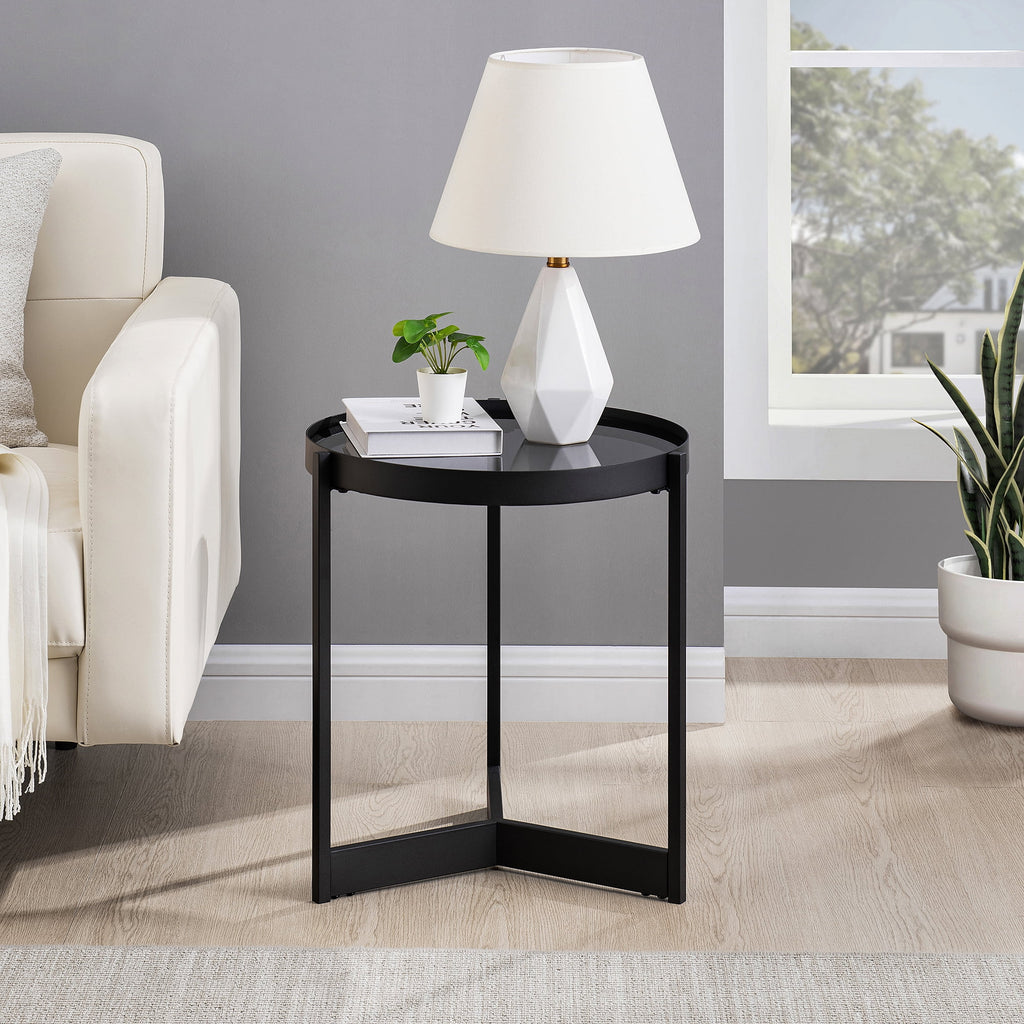 Metal and Glass Side Table E92467