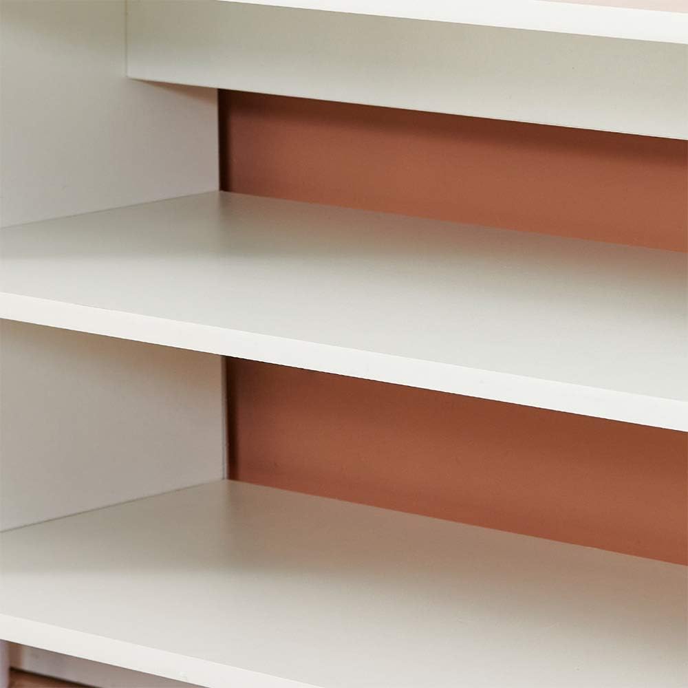 White Wood TV Stand Cabinet with 2 Doors V2417